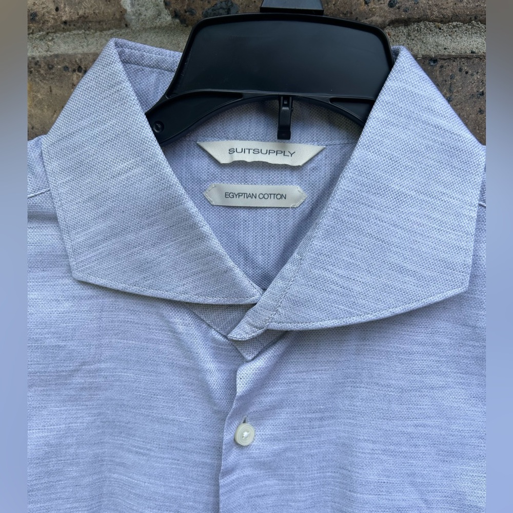 SuitSupply Men’s Button Up Dress Shirt - 16.5 / 42 Slim Fit - Grey - Never Worn